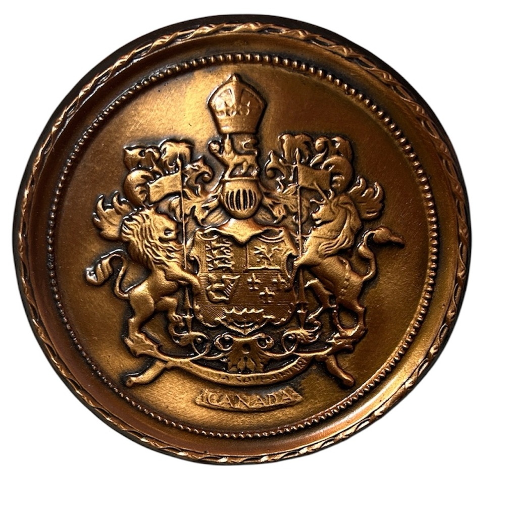 Vintage Copper Tone Medallion - Lion Rampant Mitre Crown‎ 4.5” Plaque